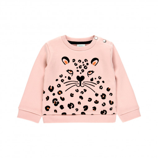 Bluza fete vatuita animal print, roz pudra , Boboli
