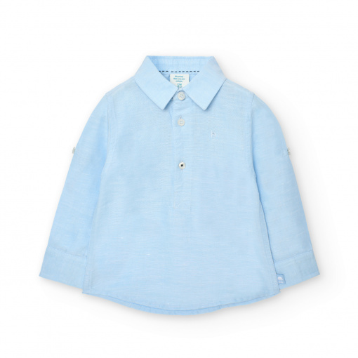 Camasa in baiat, maneca lunga, bleu, BOBOLI