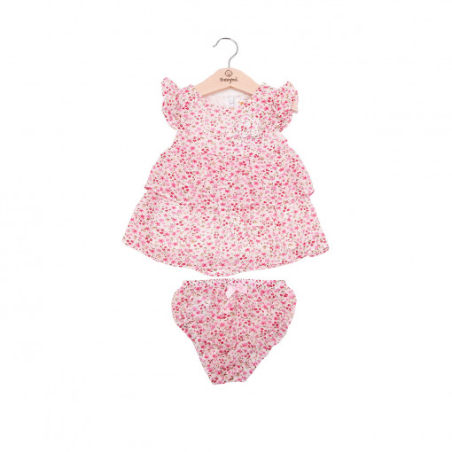 Rochie bebe fetita cu chilot, imprimeu floral, Babybol
