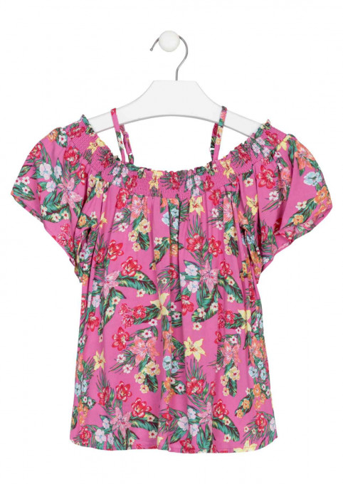 Bluza cu bretelute fete 8-16 ani , imprimeu floral, Losan