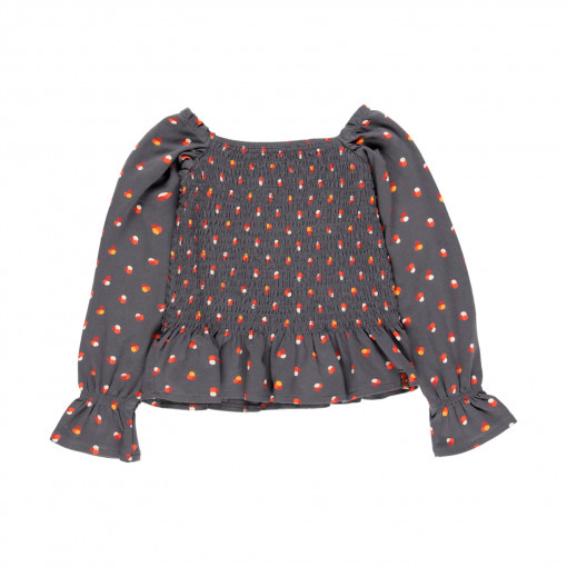 Bluza cu maneca lunga fete, imprimeu buline multicolor, Boboli