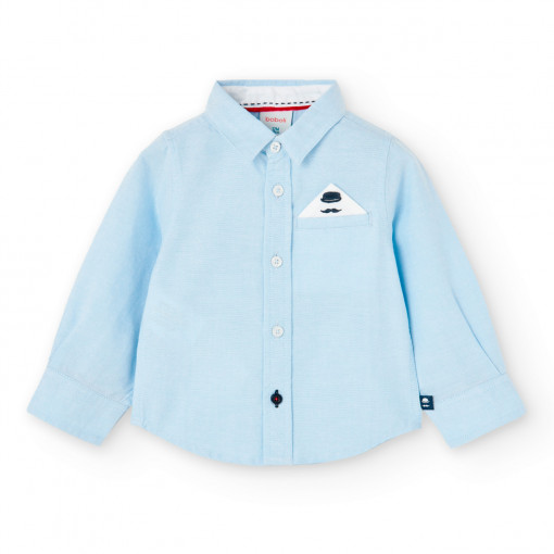Camasa baiat, bumbac better cotton, maneca lunga, bleu, Boboli