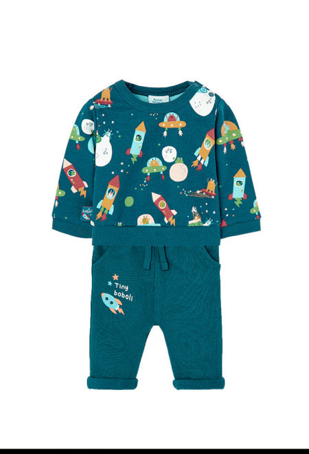 Compleu bebe baiat bumbac better cotton, Boboli