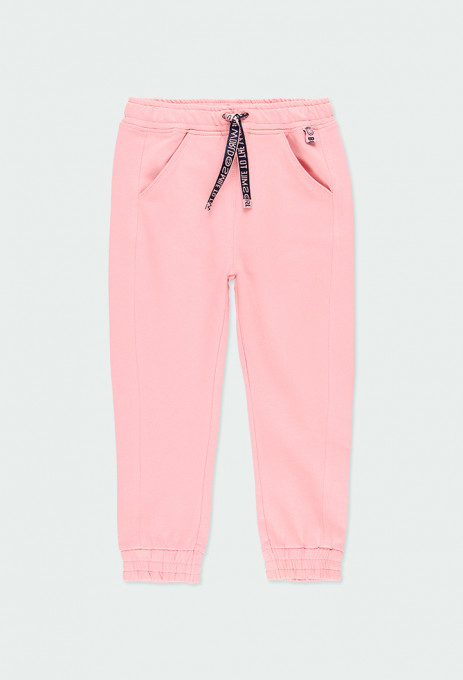 Pantaloni lungi sport fete, bumbac,roz,Boboli