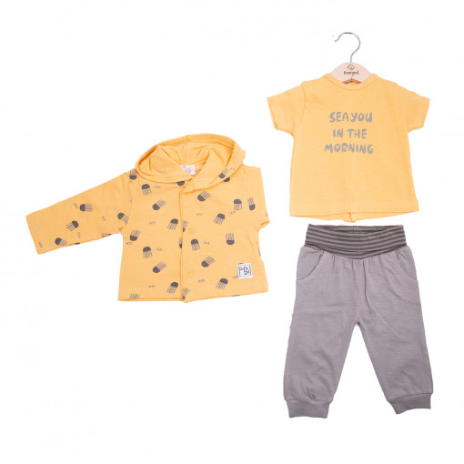Trening bebe 3 piese bebe nou nascut 3 piese, imprimeu meduze, Babybol