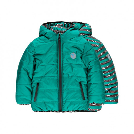 Geaca vatuita baiat, reversibila, verde, Boboli