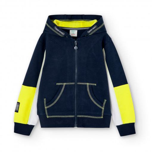 Hanorac cu gluga baiat, bumbac, bleumarin, Boboli