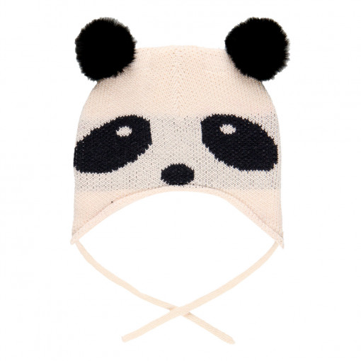 Caciula bebe baiat, panda cu mot, tricot, Boboli