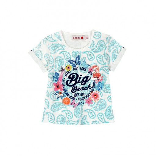 Tricou fete bumbac,maneca scurta ,Boboli