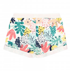 Pantalon scurt fete bumbac, imprimeu multicolor, Boboli - Img 2