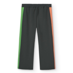 Pantaloni fete evazati, dungi multicolor, gri, Boboli - Img 3