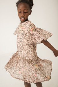 Rochie CHIC fete 4-16 ani, chiffon,animal print, Boboli - Img 1