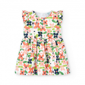 Rochie fetite bubac satin, imprimeu floral, Boboli - Img 1