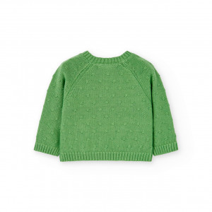 Set 2 piese baiat, pulover tricot verde cu pantalon gri, Boboli - Img 5