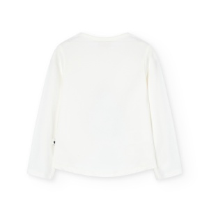 Tricou fete CHIC, ornat cu perle la guler, alb, Boboli - Img 2