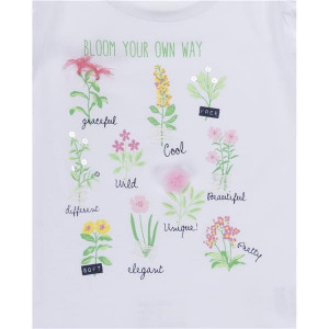 Tricou maneca scurta fete cu imprimeu flori, Ubs2 - Img 3