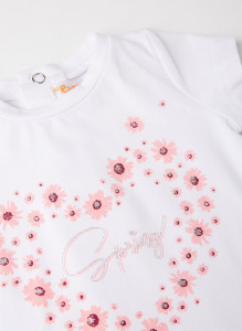 Compleu vara fetite, tricou maneca scurta cu fusta si bandana roz, Babybol - Img 5