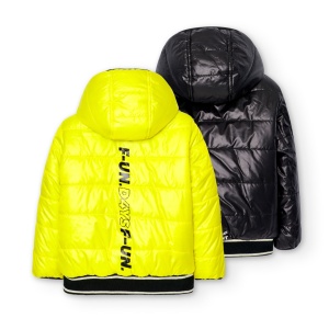 Geaca reversibila baieti 1-8 ani, thermo, neagra/galben, Boboli - Img 2
