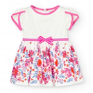 Rochie eleganta fete Boboli, saten, maneca scurta, imprimeu floral 706294 - Img 1