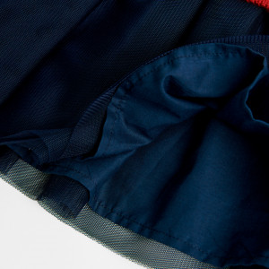 Rochie fete tricot rosie cu fusta tulle navy, coroana cu strasuri, Boboli - Img 4