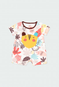 Salopeta bebe 0-24luni , animal print, bumbac organic , Boboli - Img 1