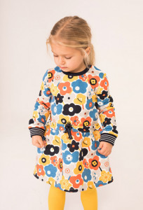 Rochie bumbac cu imprimeu floral, multicolor, Boboli - Img 1