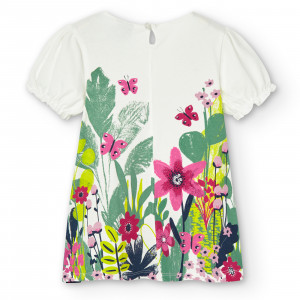 Rochie fetita maneca scurta, imprimeu floral, Boboli - Img 2