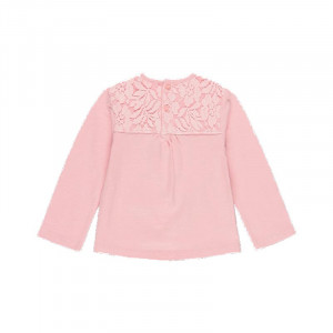 Tricou bumbac maneca lunga fetite, imprimeu umbrela,roz, Boboli - Img 2