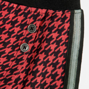 Fusta pantalon fete 4-16 ani, tricot, model gemetric, roz/negru, Boboli - Img 4