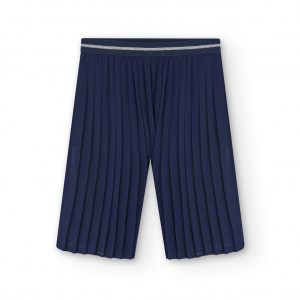 Fusta pantaloni fete, chifon, plisee, albastru marin, BOBOLI - Img 2