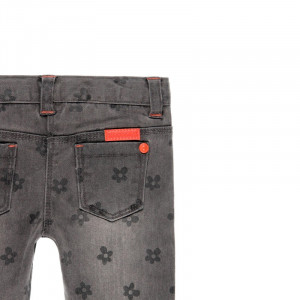 Pantalon jeans fete gri , imprimeu flori, Boboli - Img 4