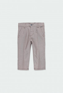Pantaloni eleganti din in bebe baiat, gri, Boboli - Img 1