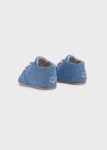 Pantofior bebe baiat cu siret, piele, bleu, Mayoral - Img 4