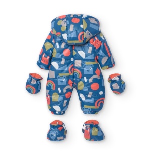 Salopeta zapada bebe, thermo, impermeabila, imprimeu multicolor, brand Boboli - Img 2