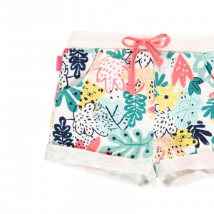 Pantalon scurt fete bumbac, imprimeu multicolor, Boboli - Img 3
