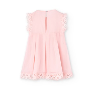 Rochie chifon roz fete, broderie, Boboli - Img 2