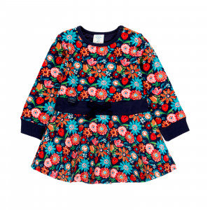 Rochie fete bumbac, fusta clos, imprimeu floral, Boboli - Img 1
