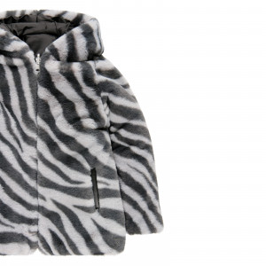Geaca fete reversibila cu blanita, animal print, Boboli - Img 10