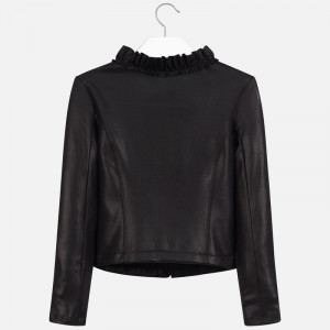 Jacheta fete imitatie piele Mayoral, neagra - Img 2