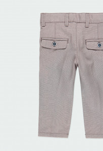 Pantaloni eleganti din in bebe baiat, gri, Boboli - Img 4