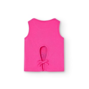 Top plaja fetite 4-16 ani, bumbac better cotton, imprimeu fructe, roz ciclam, brand BOBOLI - Img 3