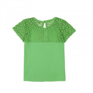 Tricou maneca scurta cu broderie Boboli verde - Img 2