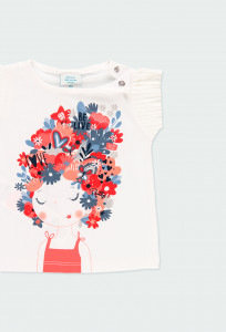 Tricou maneca scurta fete , imprimeu floral, Boboli - Img 3