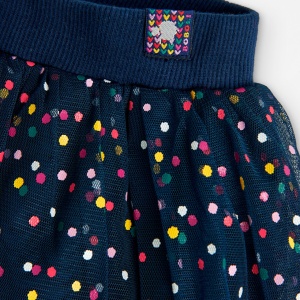 Fusta fete tulle cu buline multicolor, bleumarin, brand Boboli - Img 3