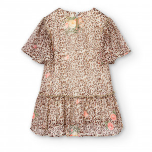 Rochie CHIC fete 4-16 ani, chiffon,animal print, Boboli - Img 3