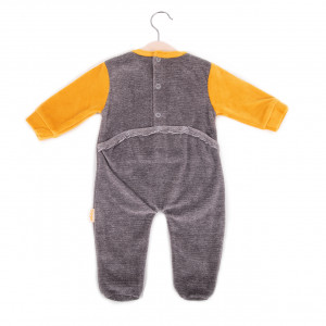 Salopeta bebe cu botosei, ursulet brodat pe fata, Babybol - Img 2