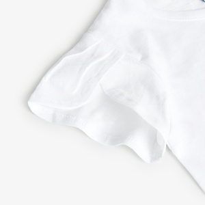 Tricou maneca scurta fete 4-16 ani, bumbac better cotton, alb, brand Boboli - Img 4