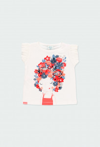 Tricou maneca scurta fete , imprimeu floral, Boboli - Img 1