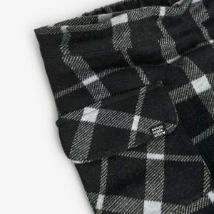 Fusta pantalon fete 4-16 ani, tricot fin, carouri, alb/negru, Boboli - Img 4