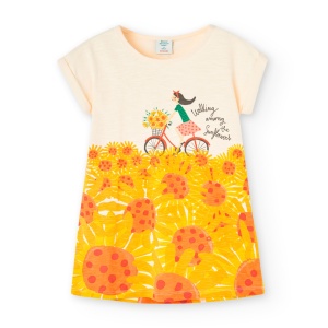 Rochie vara fetite 4-16 ani, bumbac better cotton, imprimeu colorat, brand Boboli - Img 1
